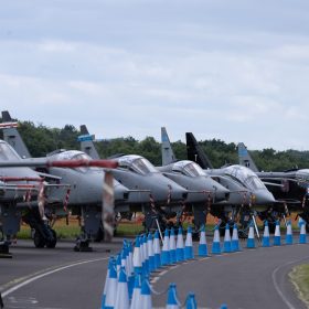 RAF Jaguar aircraft static display at RAF Cosford airshow
The RAF Cosford Airshow, Sunday 9th June 2024 is the primary airshow of the Royal Air Force attracting in excess of 55,000 visitors it is one of the biggest events in the West Midlands. This Years theme is ‘Take Flight’ with displays, events and activities aiming to drive potential new recruits to kickstart their interest of a career in the RAF and develop an understanding of what the British Military, Allied Forces and Sister Services do for the defence of the United Kingdom. Visitors are able to get close to the cutting edge of technology with RAF Aircraft and unique attractions across the show ground and immerse themselves in a thrilling action-packed flying display programme.
The RAF Cosford Airshow is an excellent way for the Ministry of Defence to engage with the public and showcase the Royal Air Force’s capabilities and to celebrate the service’s history while looking ahead to the next generation of people and technology.
RAF Cosford in Shropshire is a major part of the Defence College of Technical Training (DCTT). It is at the centre of the RAF’s mission to deliver flexible, affordable, modern and effective technical training that meets the needs of the UK’s Armed Forces now and into the future. RAF Apprenticeships delivered at RAF Cosford were recently recognised as ‘Outstanding’ by Ofsted. RAF Cosford is also home to the popular RAF Museum and the world-renowned Cosford Airshow.