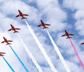 Pictured is a Royal Air Force Aerobatic Team (RAFAT) seven‑ship display arrival.
This image forms part of a wider collection captured on the day to document the Royal Air Force Aerobatic Team’s display activity.
Photo captured by AS1 Samuel Marcham, 14 June 2026.