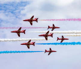 Pictured is a Royal Air Force Aerobatic Team (RAFAT) seven‑ship display arrival.
This image forms part of a wider collection captured on the day to document the Royal Air Force Aerobatic Team’s display activity.
Photo captured by AS1 Samuel Marcham, 14 June 2026.